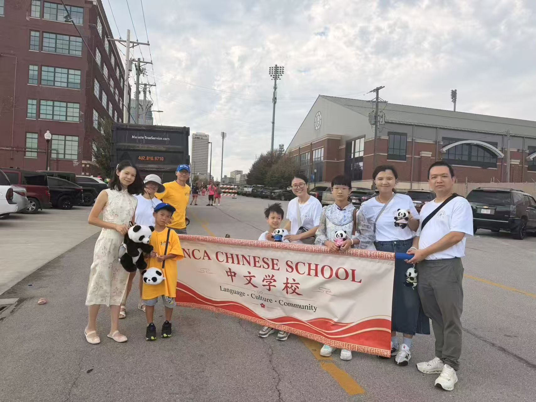 NCA Chinese School participants holding the school banner during the community parade